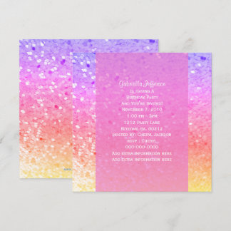 Regenbogen-Glitzer:Party Einladung