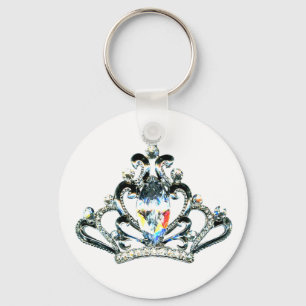 Regenbogen-Glitzern eines Tiara-Schlüsselanhänge Schlüsselanhänger