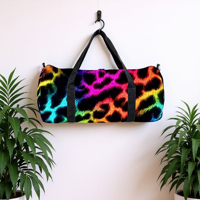 Regenbogen-Glow-Leopardenprint Duffle Bag (Von Creator hochgeladen)