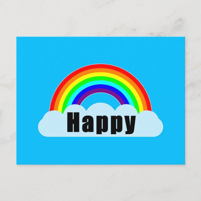 REGENBOGEN - Glücklich Postkarte (Vorderseite)