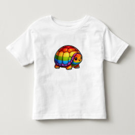 Regenbogen-glückliche Schildkröte Kleinkind T-shirt