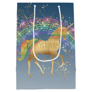 Regenbogen-Gold spielt TraumEinhorn die Hauptrolle Mittlere Geschenktüte