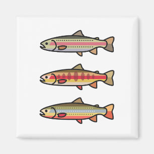 Regenbogen-Goldbachforellen-Anglergeschenk Magnet