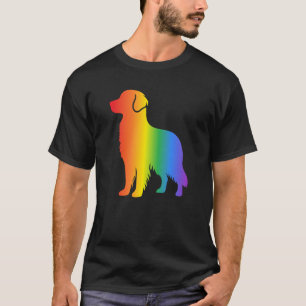 Regenbogen Golden Retriever Hundeliebhaber T-Shirt