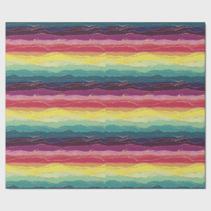 Regenbogen-Goldstreifen Geschenkpapier