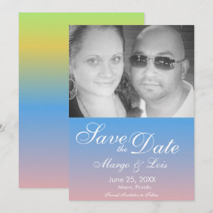 Regenbogen-Gradient Save-the-Date-Foto Einladung