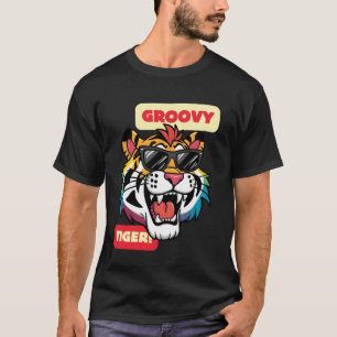 Regenbogen Groovy Tiger-Shirt für Männer Frauen un T-Shirt
