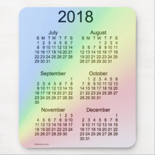 Regenbogen-Großdruck-6-monatiger Kalender 2018 Mousepad