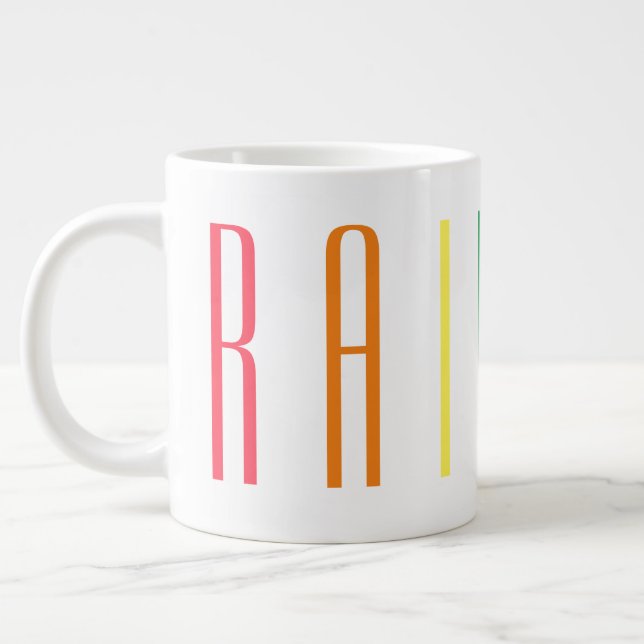 REGENBOGEN Große weiße Tasse (Links)
