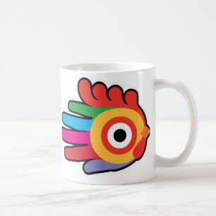 Regenbogen-Hahn mit rotem Kamm Kaffeetasse