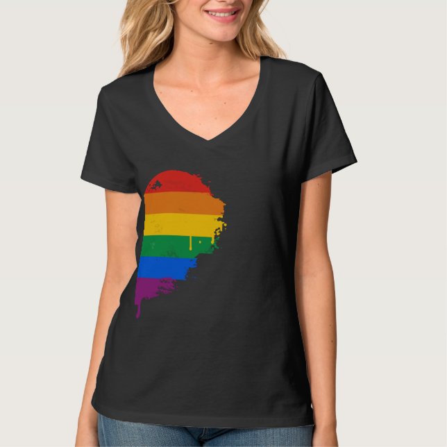 REGENBOGEN-HALBES HERZ-RECHT - .PNG T-Shirt (Vorderseite)