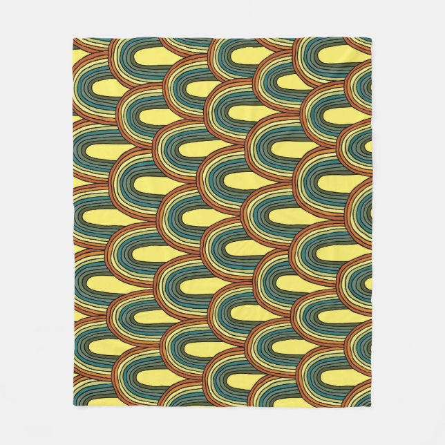 Regenbogen Hand Gezeichnet: Vintager Nahtloser Arm Fleecedecke (Vorderseite)