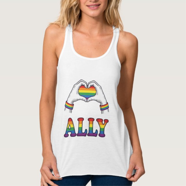 Regenbogen Hände Herz Vintage Pride Shirt Design (Vorderseite)