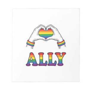 Regenbogen Hände Herz Vintage Pride Shirt Design Notizblock