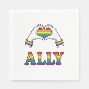 Regenbogen Hände Herz Vintage Pride Shirt Design Serviette