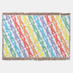 Regenbogen-Häschen-Hasen-Haschenschwanz-Silhouette Decke