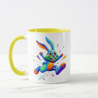 Regenbogen-Hasen-Hüpf-Kinder-Cartoon Tasse