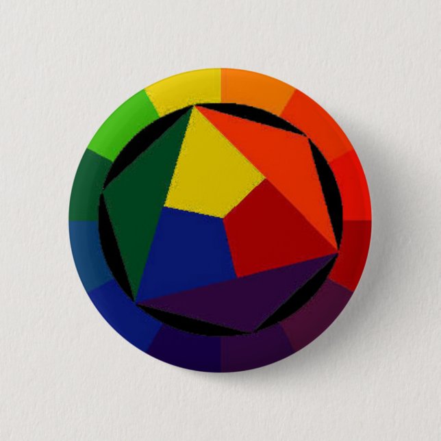 Regenbogen hell - homosexueller Symbol-Knopf Button (Vorderseite)