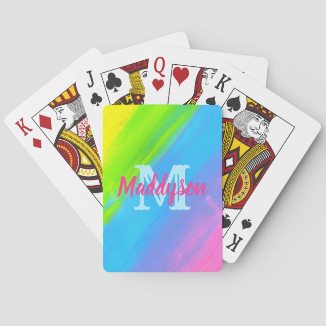 Regenbogen-helles Neon gefärbt für jugendlich Spielkarten (Rückseite)
