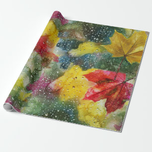Regenbogen-Herbstfenster-Aquarell-Verpackungspapie Geschenkpapier