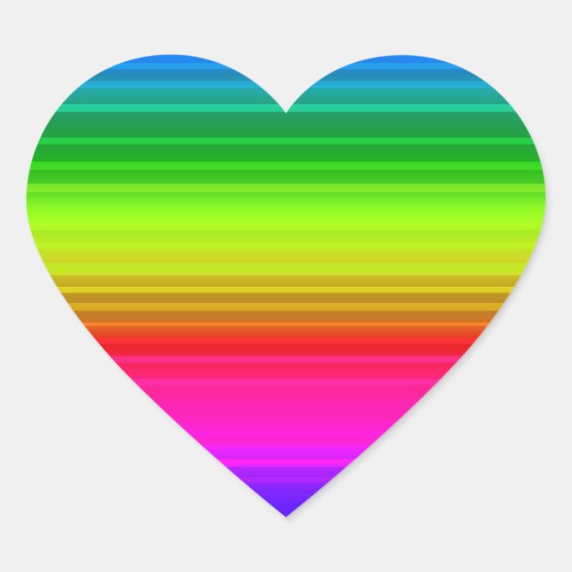 Regenbogen Herz-Aufkleber (Vorderseite)
