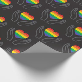 Regenbogen-Herz Autismus Unterstützende Hände Dunk Geschenkpapier