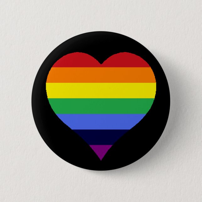 Regenbogen-Herz Button (Vorderseite)