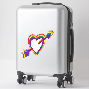 Regenbogen-Herz des Gay Pride-LGBT mit Pfeil Aufkleber
