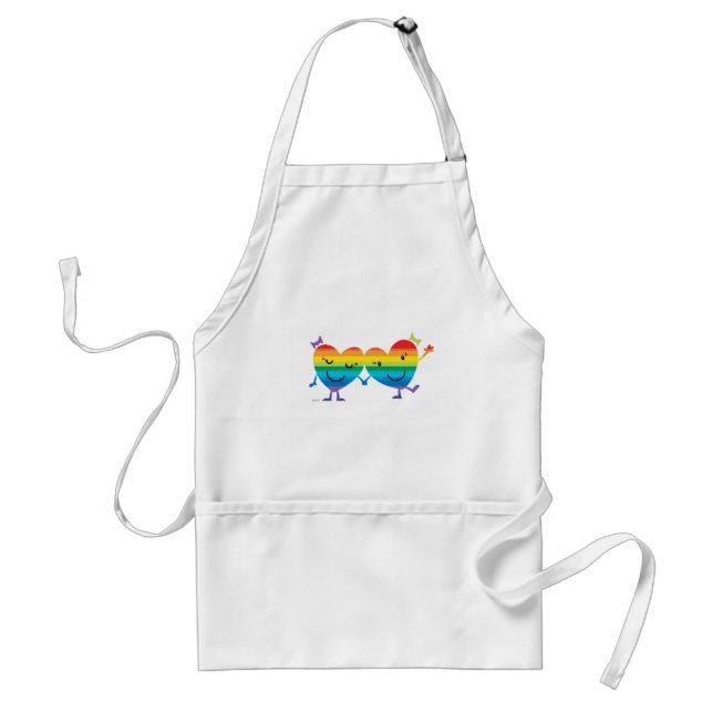 Regenbogen-Herz Gallonen Schürze (Vorne)