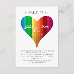 Regenbogen-Herz-Hochzeit-Dankeschön Dankeskarte