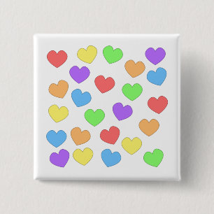 Regenbogen-Herz-Knopf 0001 Button