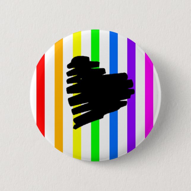 Regenbogen-Herz-Knopf Button (Vorderseite)