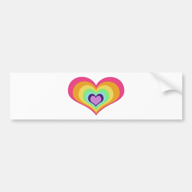 Regenbogen-Herz-Kunst Autoaufkleber (Vorne)