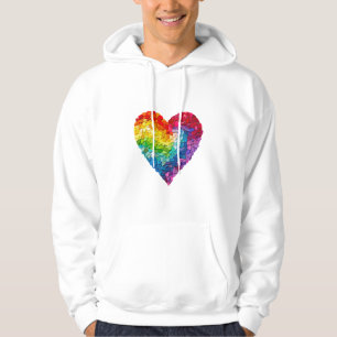Regenbogen-Herz-Mosaik Queer Pride Gay Liebe LGBTQ Hoodie