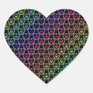 Regenbogen-Herz-Muster-Aufkleber Herz-Aufkleber