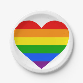 REGENBOGEN-HERZ " PAPPTELLER