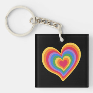 Regenbogen-Herz. Stolz schwule Liebe Schlüsselanhä Schlüsselanhänger