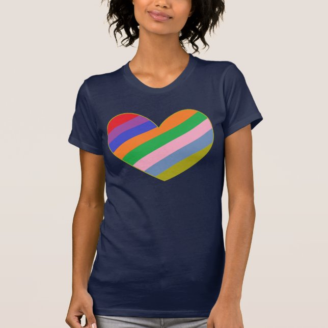 Regenbogen-Herz T-Shirt (Vorderseite)