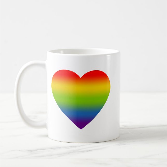 Regenbogen-Herz-Tasse Kaffeetasse (Links)