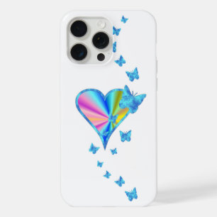 Regenbogen Herz und Schmetterling iPhone 15 Pro Max Hülle