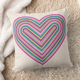 Regenbogen-Herz Valentinstag-Kissen - Lila Kissen