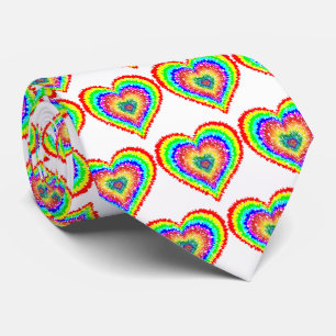 Regenbogen-Herz Valentinstag Krawatte