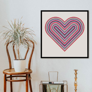 Regenbogen-Herz Valentinstag Poster - Burgund