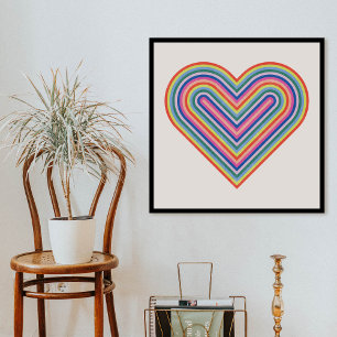 Regenbogen-Herz Valentinstag Poster - Magenta