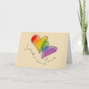 Regenbogen-Herz verbunden in der Liebe Karte