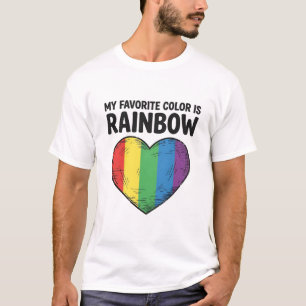 Regenbogen-Herz Vintage-Gravur Lieblingsfarbe-Shi T-Shirt