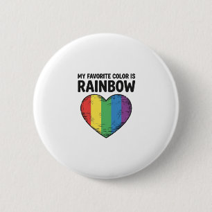 Regenbogen-Herz Vintage-Gravur Lieblingsfarbe-Shir Button