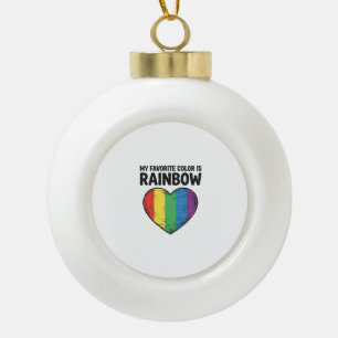 Regenbogen-Herz Vintage-Gravur Lieblingsfarbe-Shir Keramik Kugel-Ornament