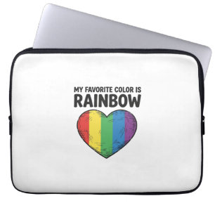 Regenbogen-Herz Vintage-Gravur Lieblingsfarbe-Shir Laptopschutzhülle