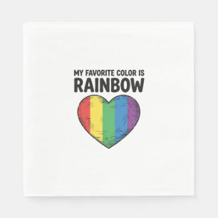 Regenbogen-Herz Vintage-Gravur Lieblingsfarbe-Shir Serviette